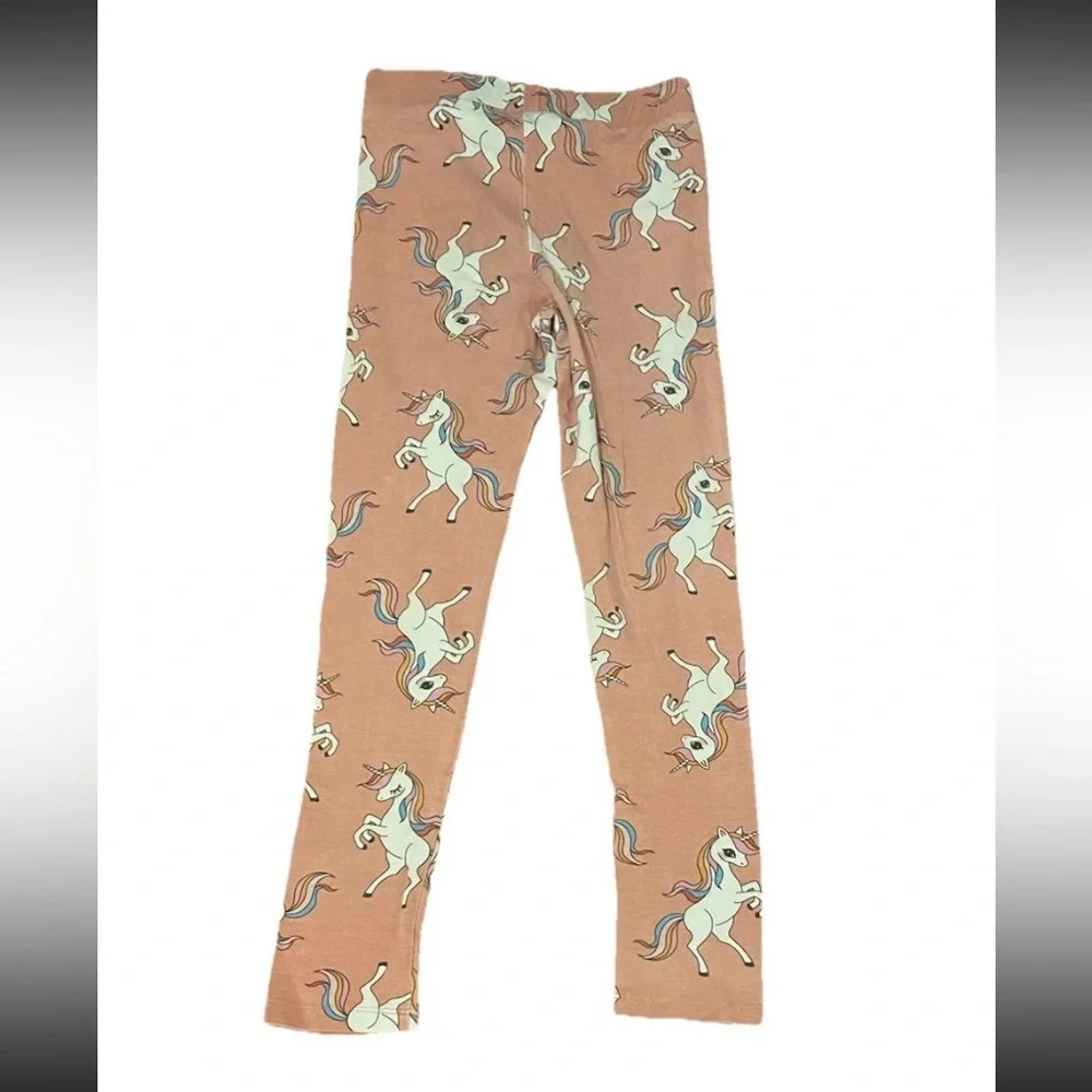 H&M Girls Size 6-7 Unicorn Pink Long Sleeve Shirt & Leggings Set